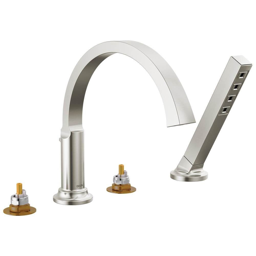 Delta Faucet - TetraE Roman Tub Trim with Hand Shower - LumicoatÂ® Stainless