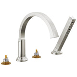 Delta Faucet - TetraE Roman Tub Trim with Hand Shower - LumicoatÂ® Stainless