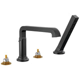 Delta Faucet - TetraE Roman Tub Trim with Hand Shower - Matte Black