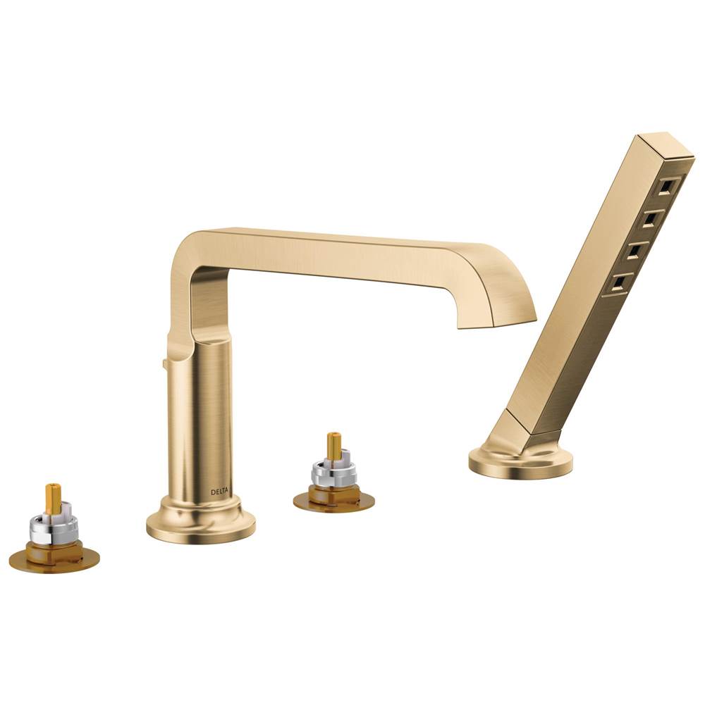 Delta Faucet - TetraE Roman Tub Trim with Hand Shower - LumicoatÂ® Champagne Bronze