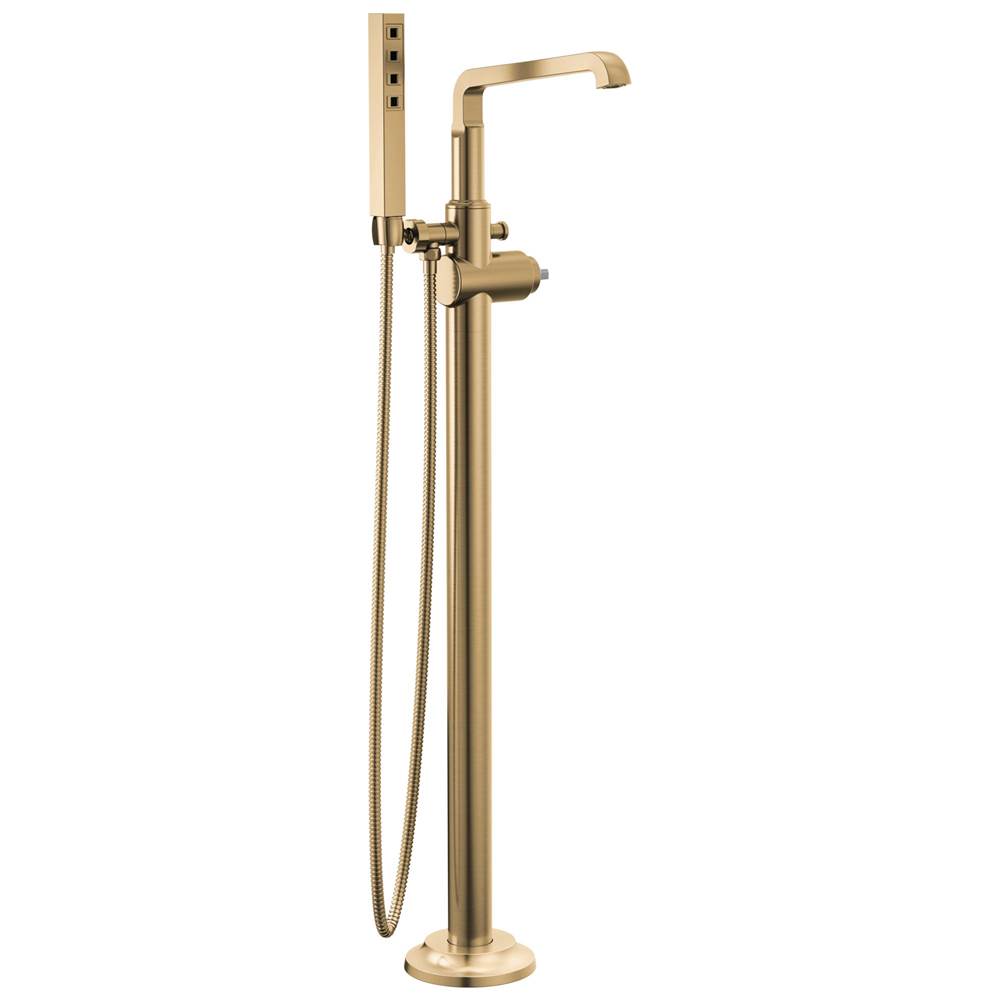 Delta Faucet - TetraE Floor Mount Tub Filler Trim - LumicoatÂ® Champagne Bronze
