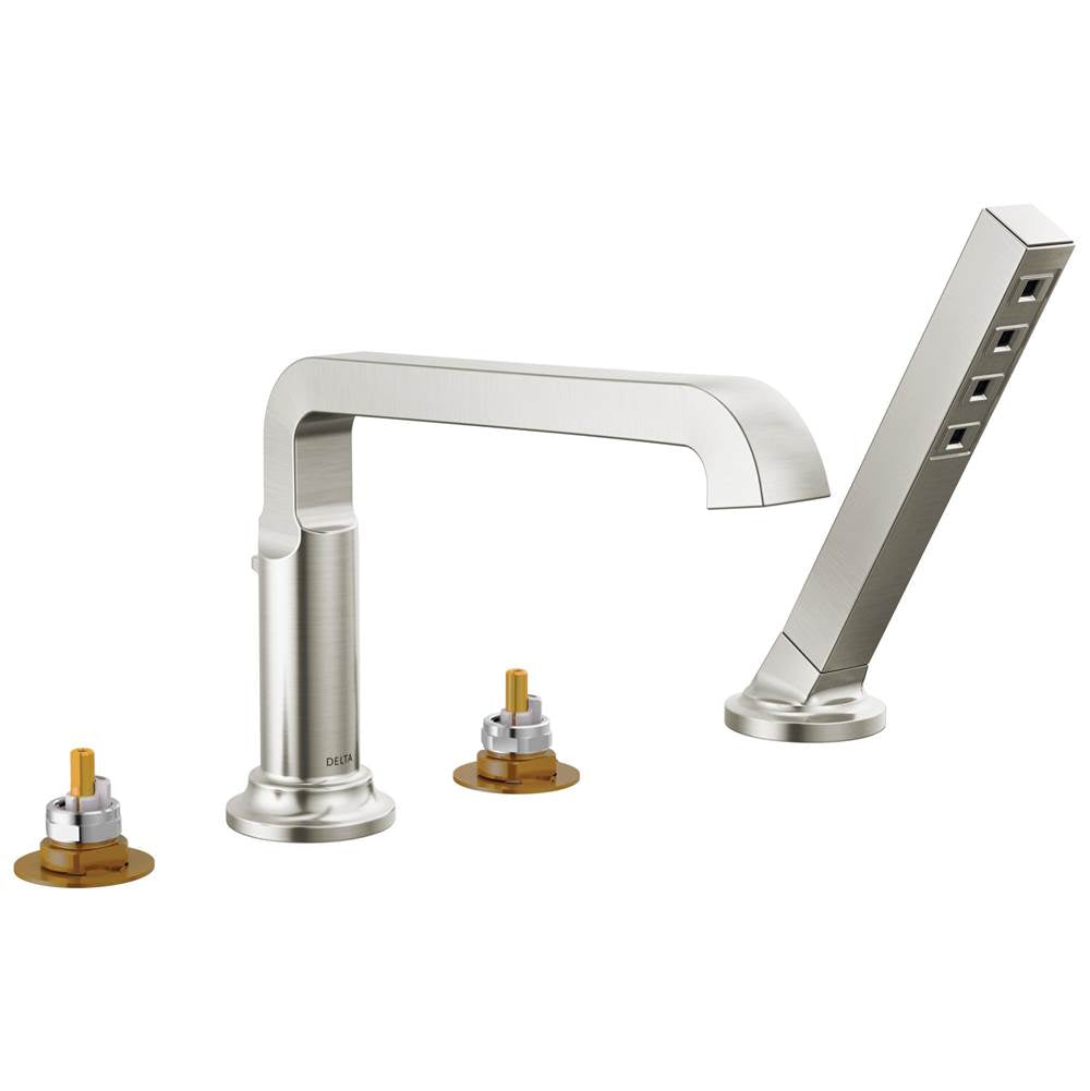 Delta Faucet - TetraE Roman Tub Trim with Hand Shower - LumicoatÂ® Stainless