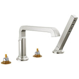Delta Faucet - TetraE Roman Tub Trim with Hand Shower - LumicoatÂ® Stainless