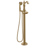 CassidyE Single Handle Floor Mount Tub Filler Trim with Hand Shower - Less Handle