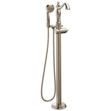 Delta Faucet - CassidyE Single Handle Floor Mount Tub Filler Trim with Hand Shower - Less Handle - Polished Nickel