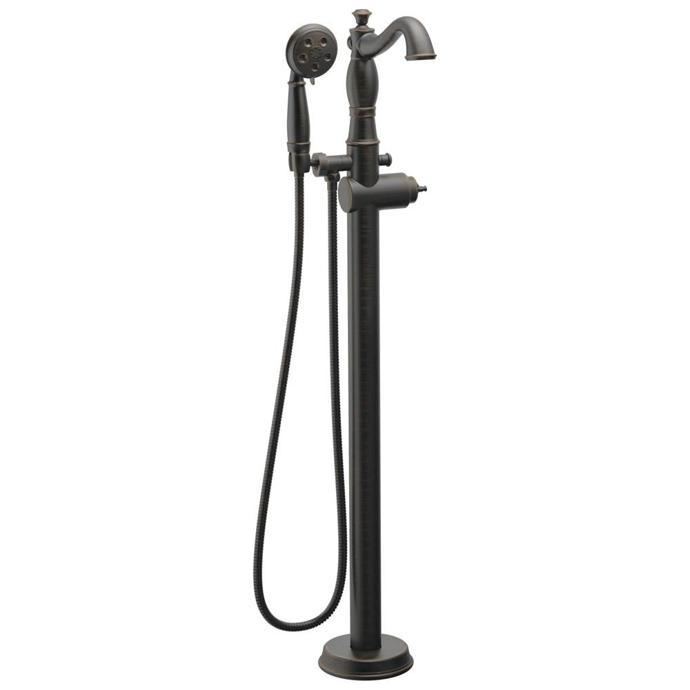 Delta Faucet - CassidyE Single Handle Floor Mount Tub Filler Trim with Hand Shower - Less Handle - Venetian Bronze