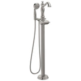 CassidyE Single Handle Floor Mount Tub Filler Trim with Hand Shower - Less Handle