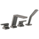 Delta Faucet - PivotalE Roman Tub with Hand Shower Trim - LumicoatÂ® Black Stainless