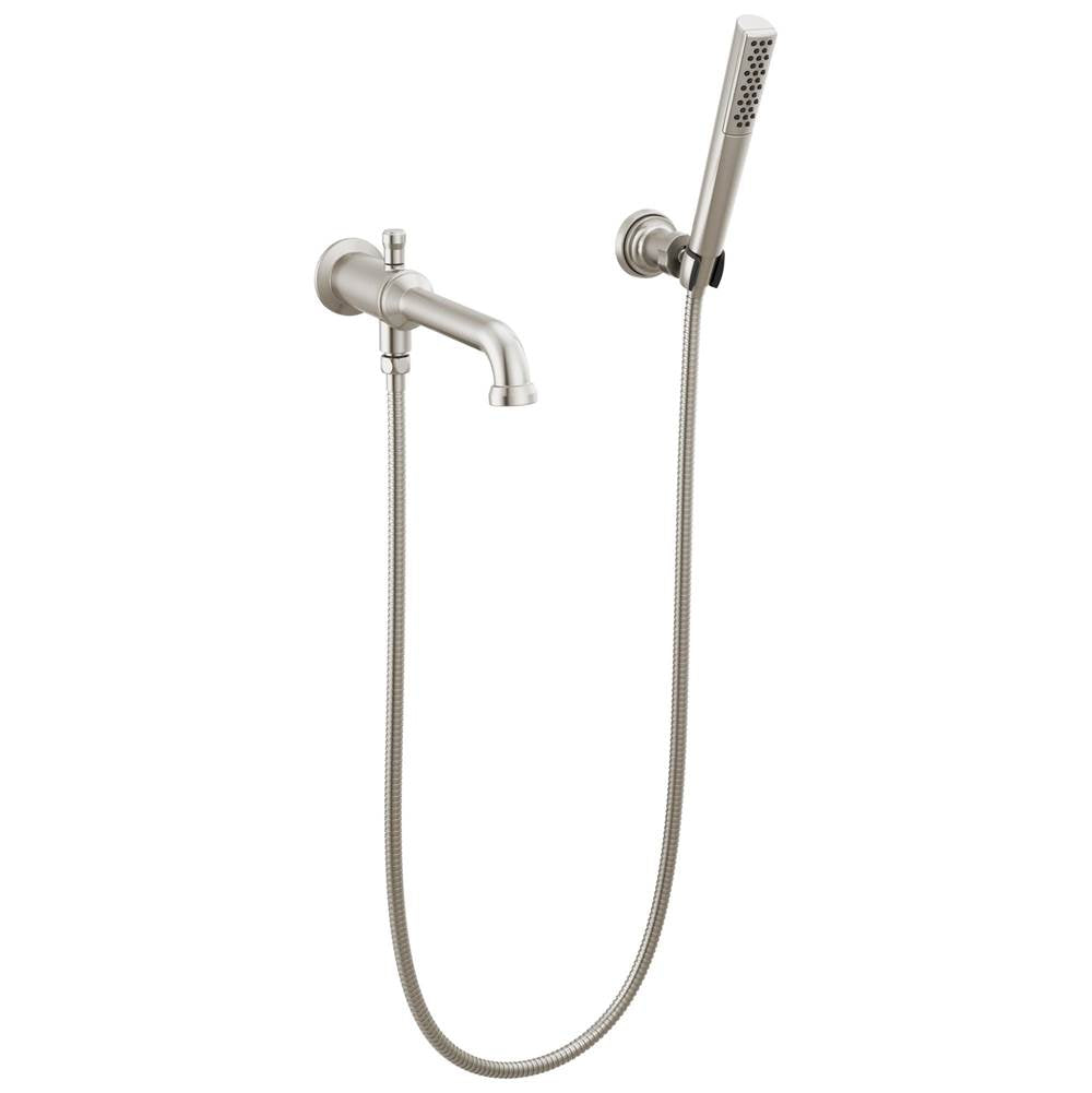 Delta Faucet - BroderickE Wall Mount Tub Filler Trim with Hand Shower - Less Handles - LumicoatÂ® Stainless