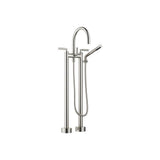 Dornbracht - Tara Two-Hole Tub Mixer For Freestanding Installation With Hand Shower Set In Platinum Matte - Platinum Matte