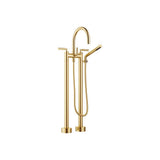 Dornbracht - Tara Two-Hole Tub Mixer For Freestanding Installation With Hand Shower Set In Brushed Durabrass - Brushed Durabrass