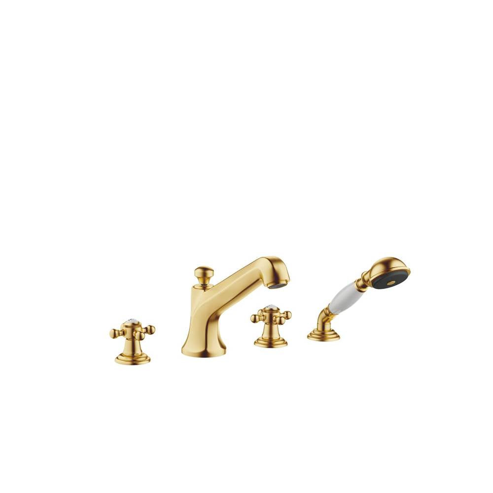 Dornbracht - Madison Deck-Mounted Tub Mixer, With Hand Shower Set For Deck-Mounted Tub Installation In Brushed Durabrass - Brushed Durabrass