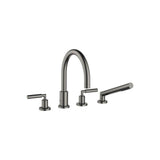 Dornbracht - Tara Deck-Mounted Tub Mixer, With Hand Shower Set For Deck-Mounted Tub Installation In Dark Platinum Matte - Dark platinum matte