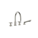 Dornbracht - Tara Deck-Mounted Tub Mixer, With Hand Shower Set For Deck-Mounted Tub Installation In Platinum Matte - Platinum Matte