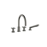 Dornbracht - Tara Deck-Mounted Tub Mixer, With Hand Shower Set For Deck-Mounted Tub Installation In Dark Platinum Matte - Dark platinum matte