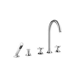 Dornbracht - VAIA Five Hole Tub Set For Deck-Mounted Tub Installation With Diverter In Platinum - Platinum