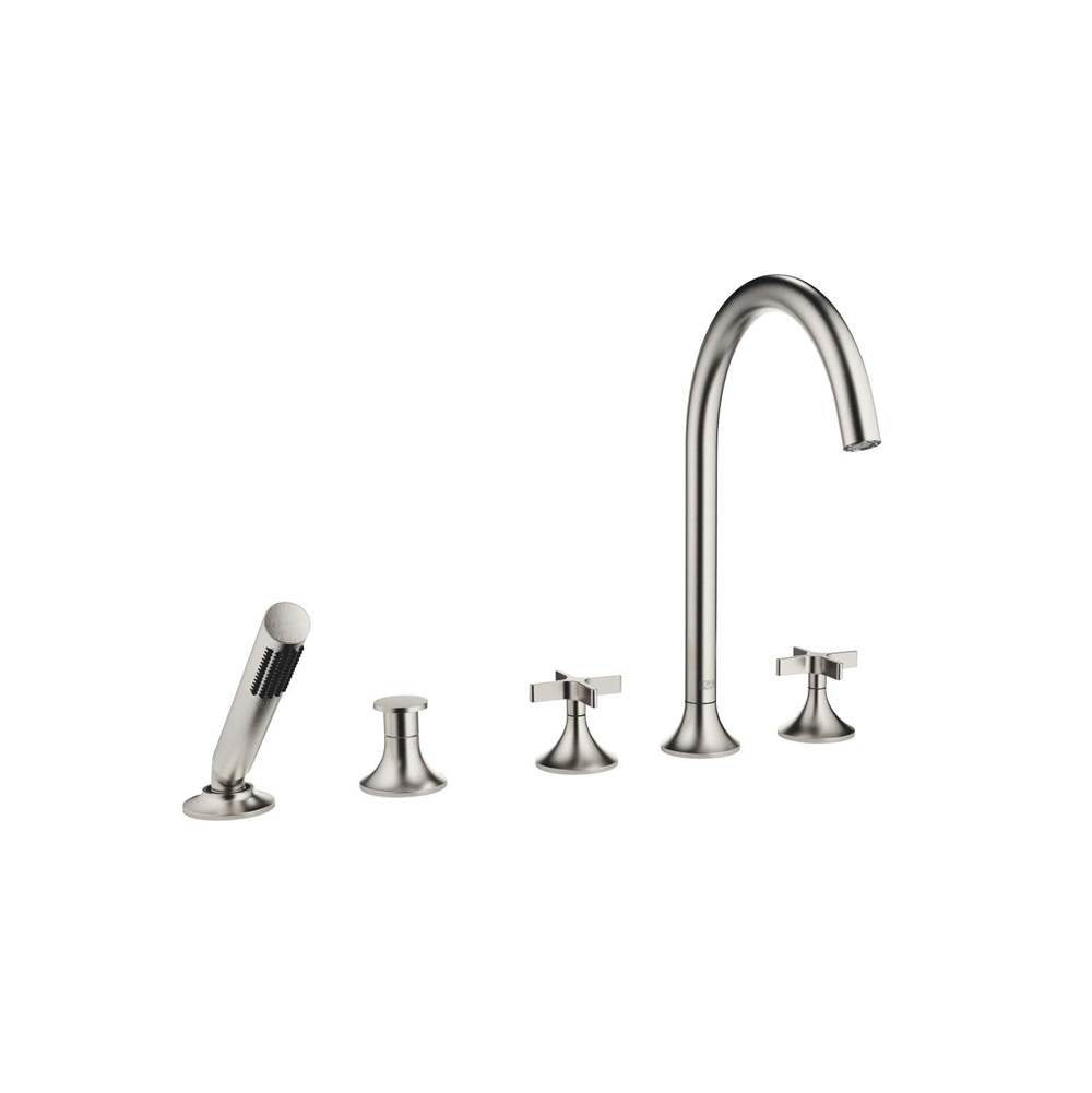 Dornbracht - VAIA Five Hole Tub Set For Deck-Mounted Tub Installation With Diverter In Platinum Matte - Platinum Matte