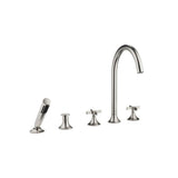 Dornbracht - VAIA Five Hole Tub Set For Deck-Mounted Tub Installation With Diverter In Platinum Matte - Platinum Matte