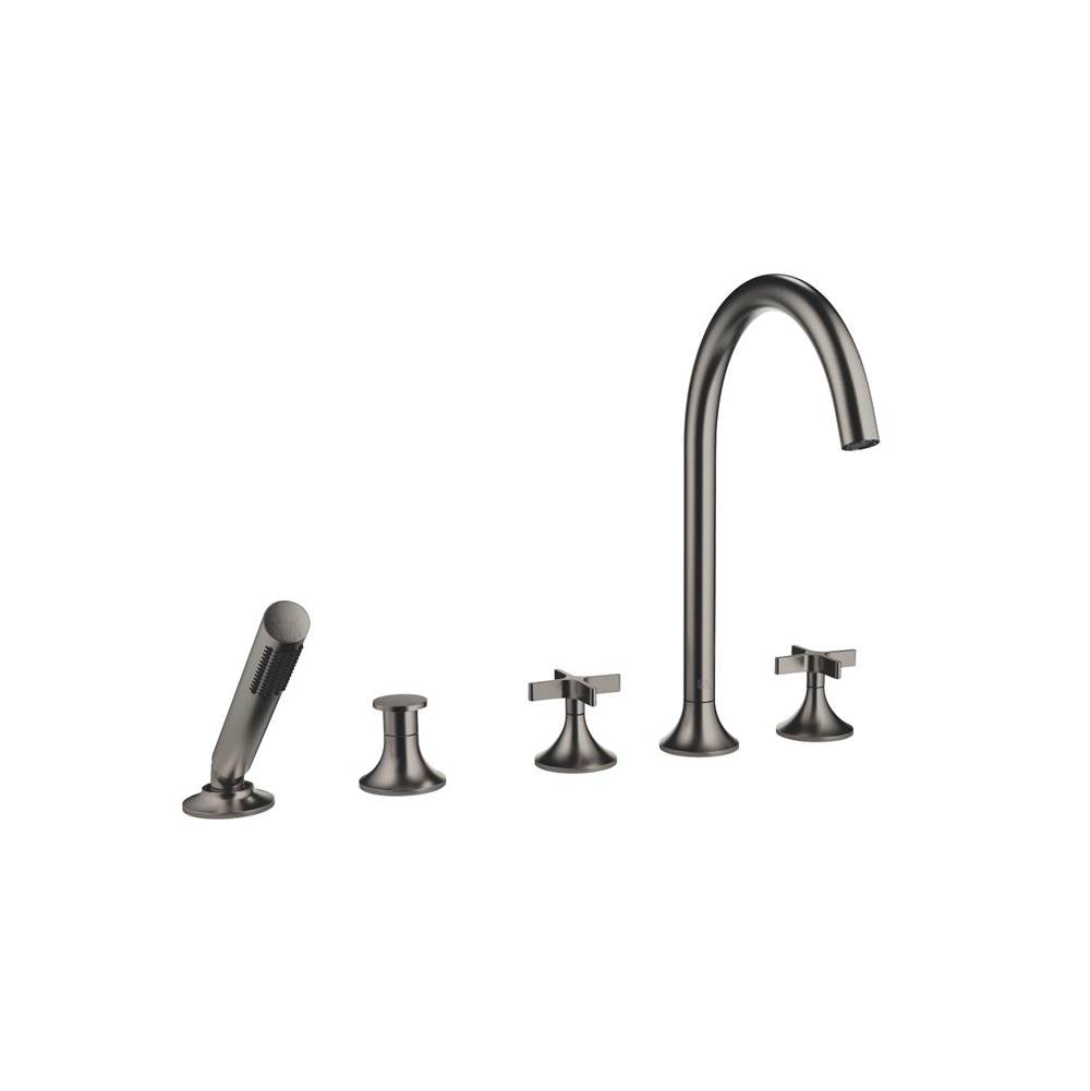 Dornbracht - VAIA Five Hole Tub Set For Deck-Mounted Tub Installation With Diverter In Dark Platinum Matte - Dark platinum matte