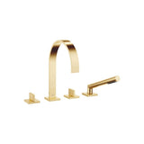 Dornbracht - MEM Deck-Mounted Tub Mixer, With Hand Shower Set For Deck-Mounted Tub Installation In Brushed Durabrass - Brushed Durabrass