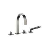 Dornbracht - MEM Deck-Mounted Tub Mixer, With Hand Shower Set For Deck-Mounted Tub Installation In Dark Platinum Matte - Dark platinum matte