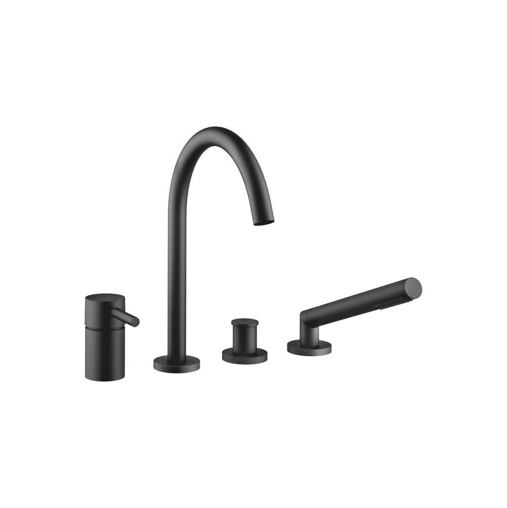 Dornbracht - Meta Deck-Mounted Tub Mixer, With Hand Shower Set For Deck-Mounted Tub Installation In Black Matte - Black Matte
