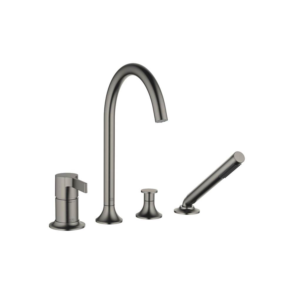 Dornbracht - VAIA Deck-Mounted Tub Mixer, With Hand Shower Set For Deck-Mounted Tub Installation In Dark Platinum Matte - Dark platinum matte