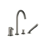 Dornbracht - VAIA Deck-Mounted Tub Mixer, With Hand Shower Set For Deck-Mounted Tub Installation In Dark Platinum Matte - Dark platinum matte
