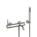 Dornbracht - Meta Single-Lever Tub Mixer For Wall-Mounted Installation With Hand Shower Set In Platinum Matte - Platinum Matte