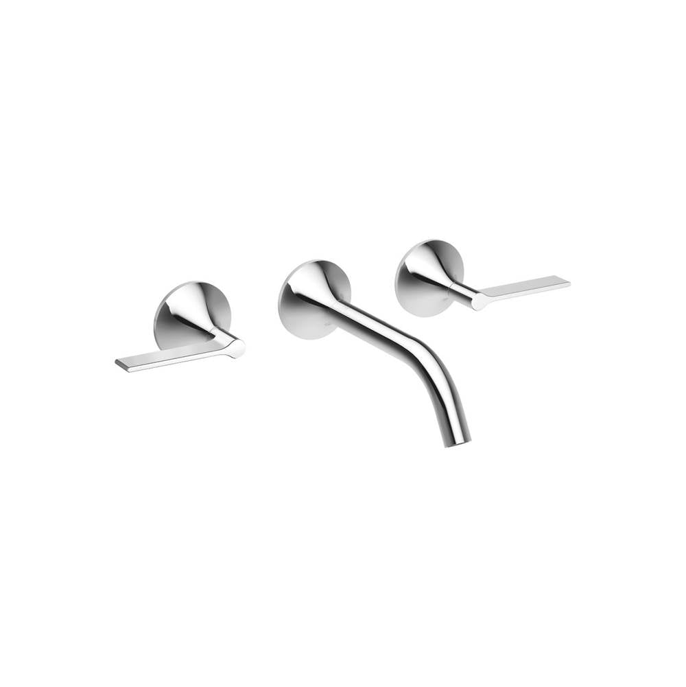 Dornbracht - Wall-Mounted Three-Hole Lavatory Mixer Without Drain In Brushed Durabrass - Brushed Durabrass