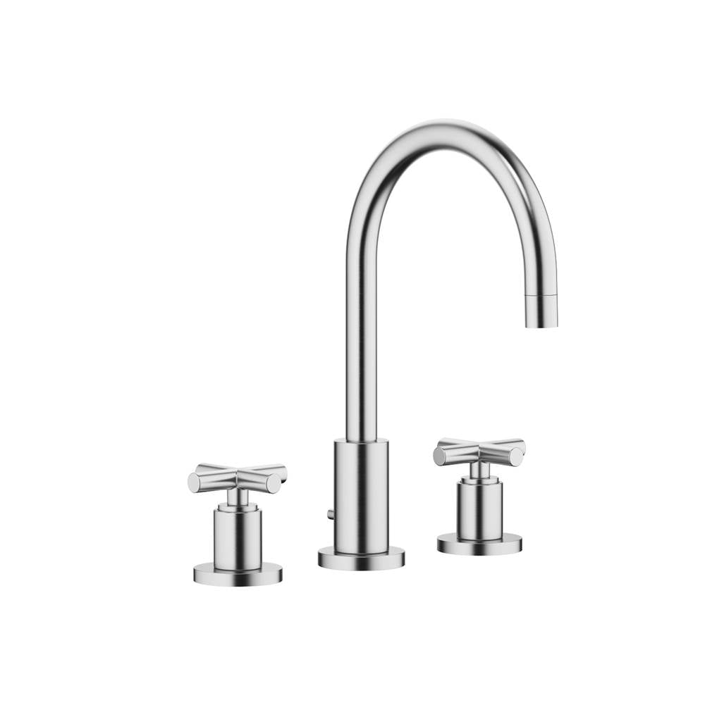 Dornbracht - Tara Three-Hole Lavatory Mixer With Drain In Chrome Matte - Chrome Matte