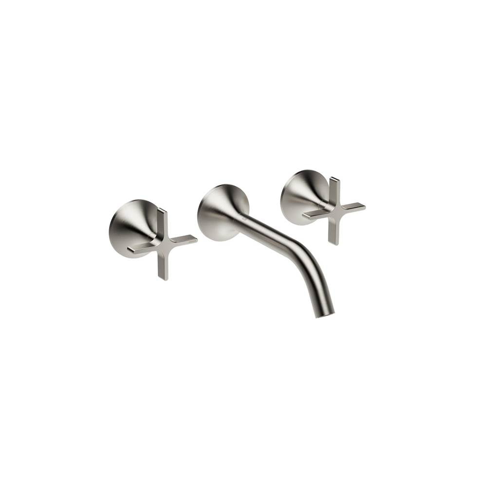 Dornbracht - VAIA Wall-Mounted Three-Hole Lavatory Mixer Without Drain In Platinum Matte - Platinum Matte