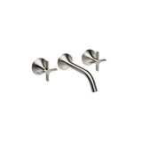 Dornbracht - VAIA Wall-Mounted Three-Hole Lavatory Mixer Without Drain In Platinum Matte - Platinum Matte