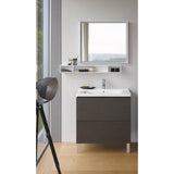 L-Cube Two Drawer Floorstanding Vanity Unit Concrete Gray