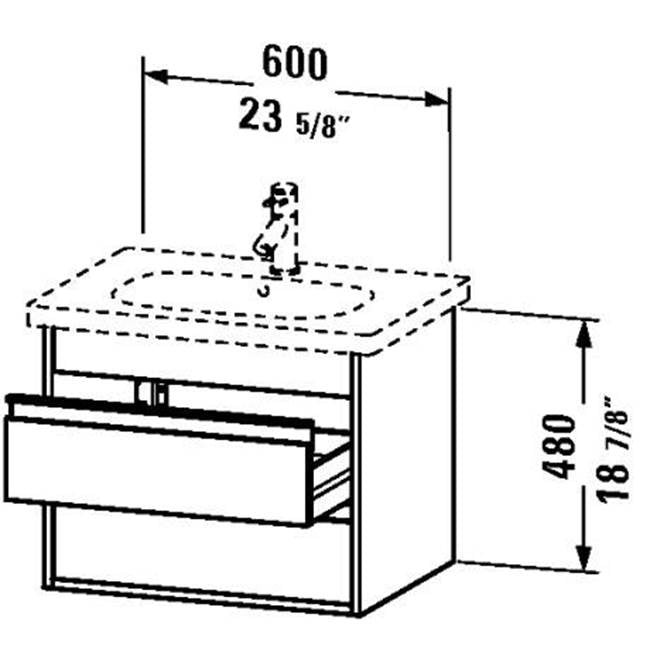 Duravit - Ketho Two Drawer Wall-Mount Vanity Unit White - White High Gloss