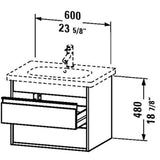 Duravit - Ketho Two Drawer Wall-Mount Vanity Unit White - White High Gloss