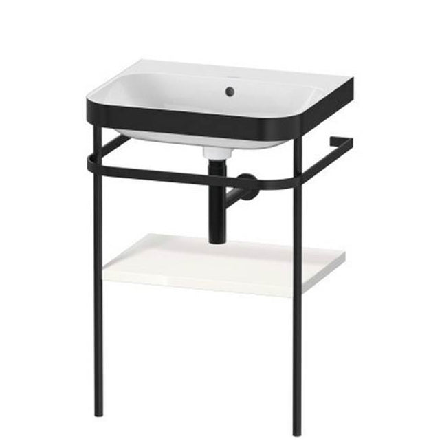 Duravit - Happy D.2 Plus C-Bonded Vanity Kit with Sink and Metal Console White - White High Gloss
