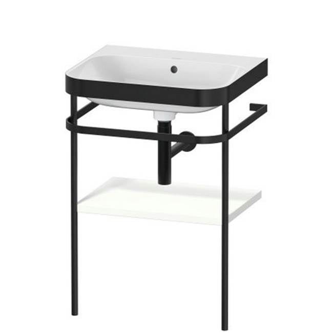 Duravit - Happy D.2 Plus C-Bonded Vanity Kit with Sink and Metal Console White - White Satin Matte