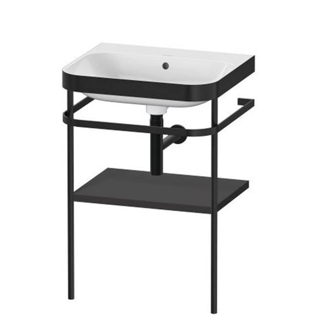 Duravit - Happy D.2 Plus C-Bonded Vanity Kit with Sink and Metal Console Graphite - Graphite Super Matte