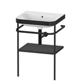 Duravit - Happy D.2 Plus C-Bonded Vanity Kit with Sink and Metal Console Graphite - Graphite Super Matte