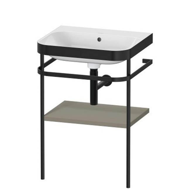 Duravit - Happy D.2 Plus C-Bonded Vanity Kit with Sink and Metal Console Stone Gray - Stone Gray Satin Matte