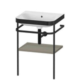 Duravit - Happy D.2 Plus C-Bonded Vanity Kit with Sink and Metal Console Stone Gray - Stone Gray Satin Matte