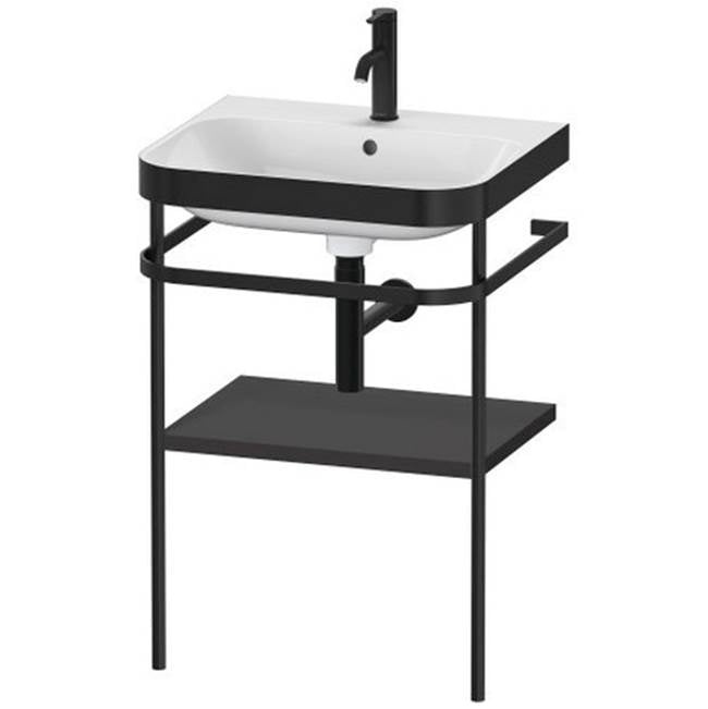 Duravit - Happy D.2 Plus C-Bonded Vanity Kit with Sink and Metal Console Graphite - Graphite Super Matte