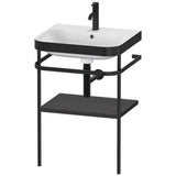 Duravit - Happy D.2 Plus C-Bonded Vanity Kit with Sink and Metal Console Graphite - Graphite Super Matte