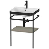 Duravit - Happy D.2 Plus C-Bonded Vanity Kit with Sink and Metal Console Stone Gray - Stone Gray Satin Matte