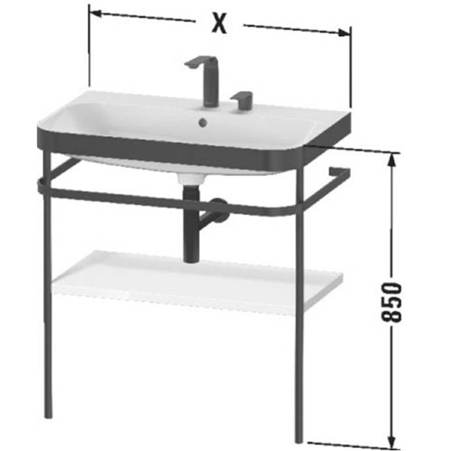 Happy D.2 Plus C-Bonded Vanity Kit with Sink and Metal Console White