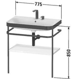Happy D.2 Plus C-Bonded Vanity Kit with Sink and Metal Console White