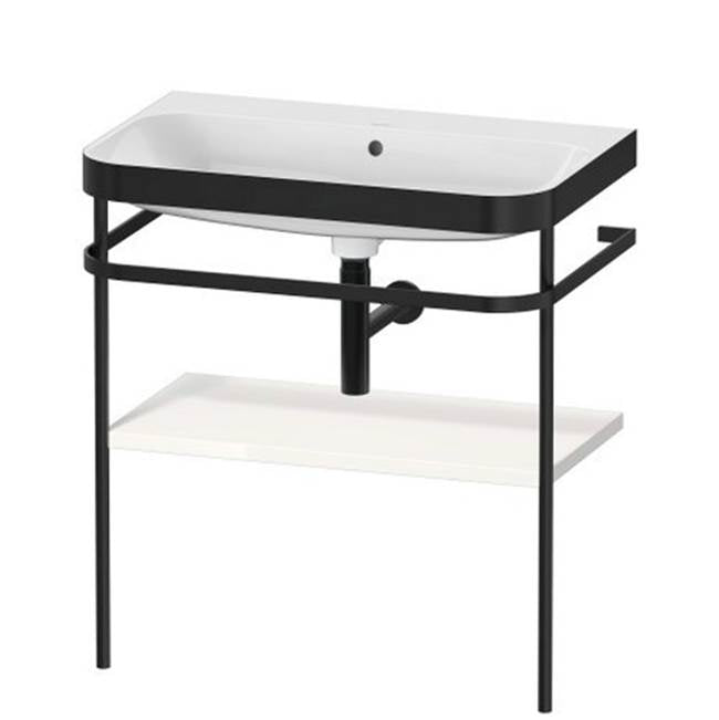 Duravit - Happy D.2 Plus C-Bonded Vanity Kit with Sink and Metal Console White - White High Gloss
