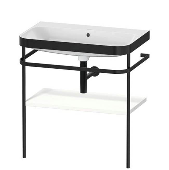 Duravit - Happy D.2 Plus C-Bonded Vanity Kit with Sink and Metal Console White - White Satin Matte
