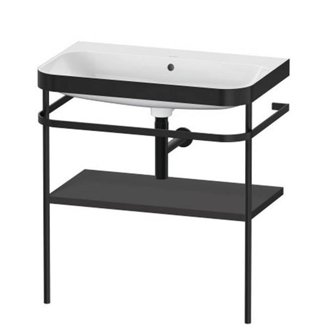 Duravit - Happy D.2 Plus C-Bonded Vanity Kit with Sink and Metal Console Graphite - Graphite Super Matte